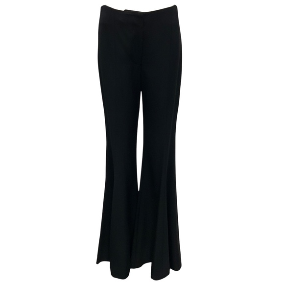 PROENZA SCHOULER BLACK VISCOSE SUITING WIDE LEG PANTS - Picture 1 of 6